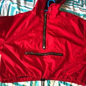 Red cropped jacket